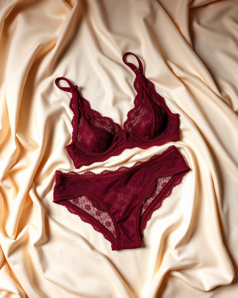Wine Lace Push-Up Bra